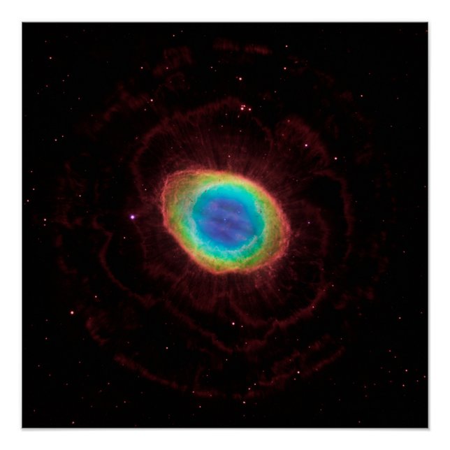 Poster Nébuleuse de l'Anneau ou NGC 6720 Forme réelle (Devant)