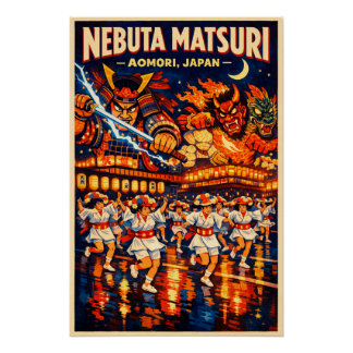 Poster Nebuta Matsuri Festival in Aomori, Japan