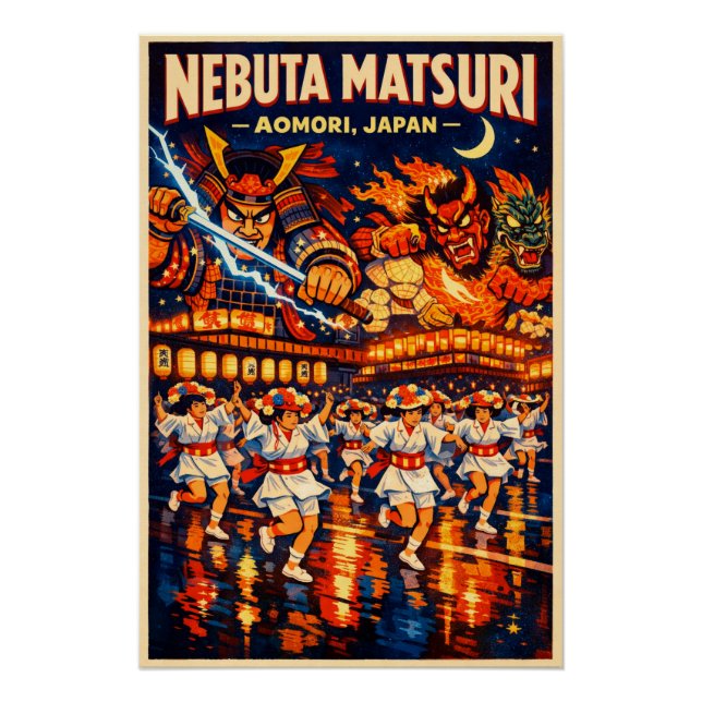 Poster Nebuta Matsuri Festival in Aomori, Japan (Devant)