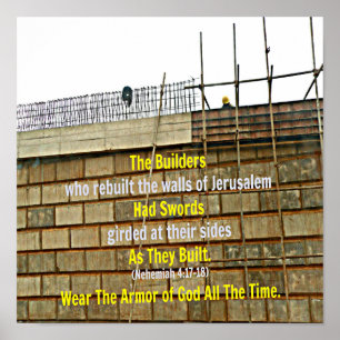 Poster Nehemiah Bible The builders who rebuilt the walls