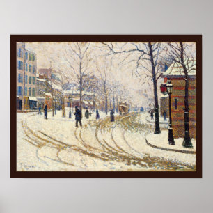 Poster Neige, Boulevard de Clichy, Paris par Paul Signac