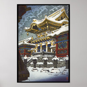 Poster Neige de Kasamatsu Shiro à la porte de Yomei à