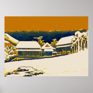 Poster Neige de montagne, Abstraite