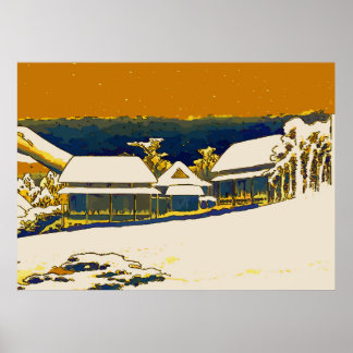 Poster Neige de montagne, Abstraite