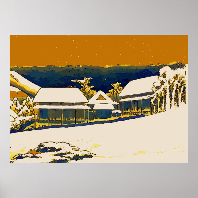 Poster Neige de montagne, Abstraite (Devant)