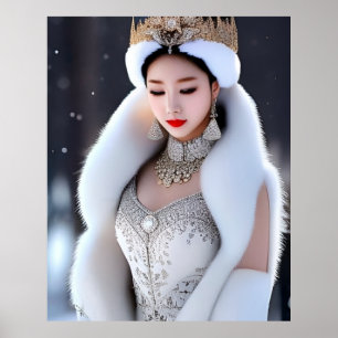 Poster Neige Queen Ai Art Généré
