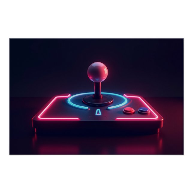 Poster Neon Arcade Joystick (Devant)