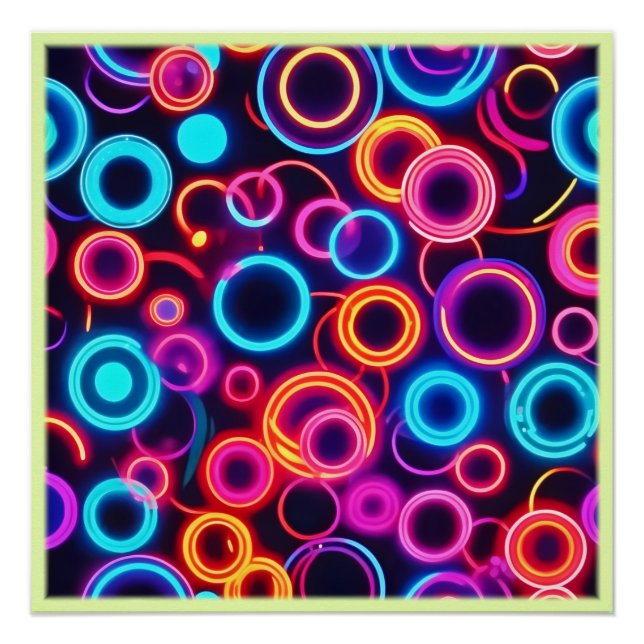 Poster Neon Circles : Un Fête Visuelle Vibrante (Devant)
