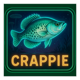 Poster Neon Crappie Imprimer