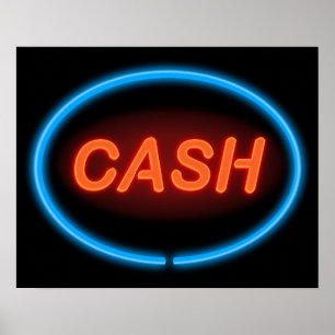 Poster Néon d'argent liquide