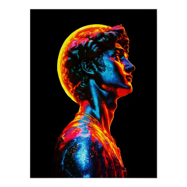 Poster Neon David Statue  (Devant)