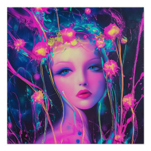 Poster Neon, déesse Alien