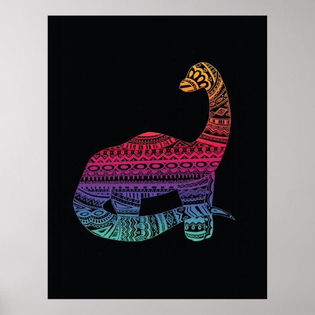 Poster Neon Dino 1 (Devant)