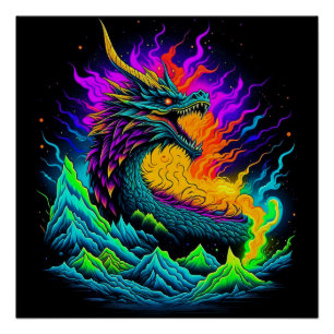 Poster Neon Dragon