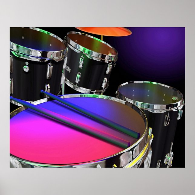 Poster Neon Drums (Devant)