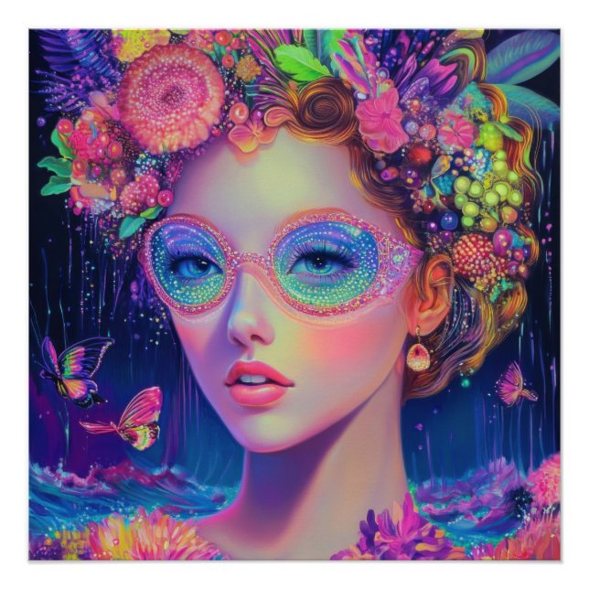 Poster Neon Garden Goddess (Devant)