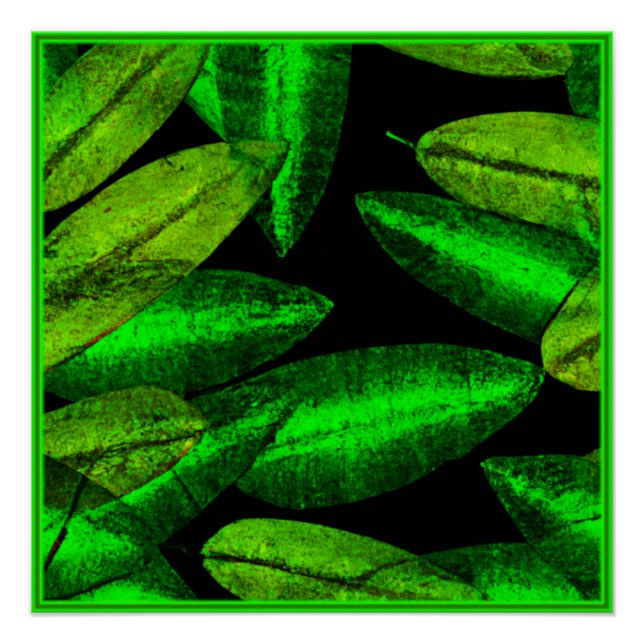 Poster Neon Green Art Feuille. Acheter maintenant (Devant)