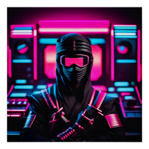 Poster néon ninja