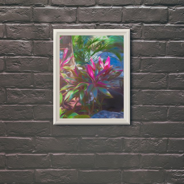 Poster Neon Tropical Blooming Foliage  (Créateur téléchargé)