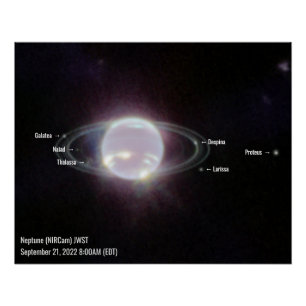 Poster Neptune NIRCam Labellisé Photo James Webb Telescop