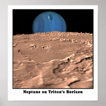 Neptune sur l'horizon de Triton