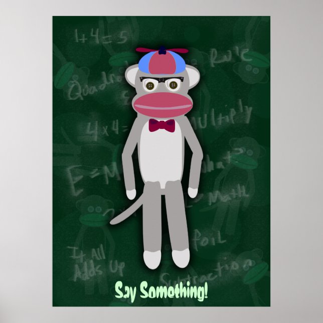 Poster Nerd de singe de réserve personnalisable (Devant)