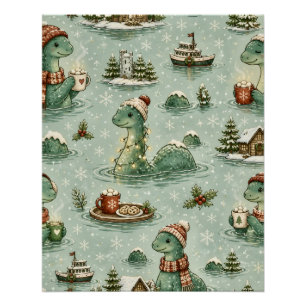 Poster Nessie de Noël Monstre du Loch Ness Confortable Cr