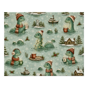 Poster Nessie de Noël Monstre du Loch Ness Confortable Cr