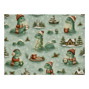 Poster Nessie de Noël Monstre du Loch Ness Confortable Cr