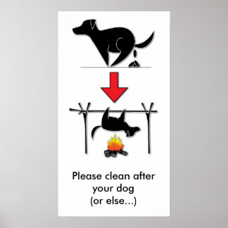 Poster Nettoyez après votre chien ! PAS DE POOP CHIEN, s'