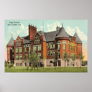 Poster New Castle, Indiana "Castle" High School