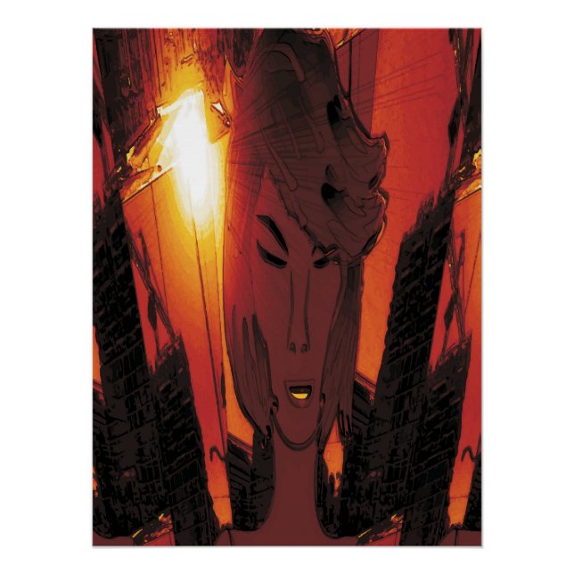 Poster New City, 2013-Mixed Media Vibrant Art (Devant)