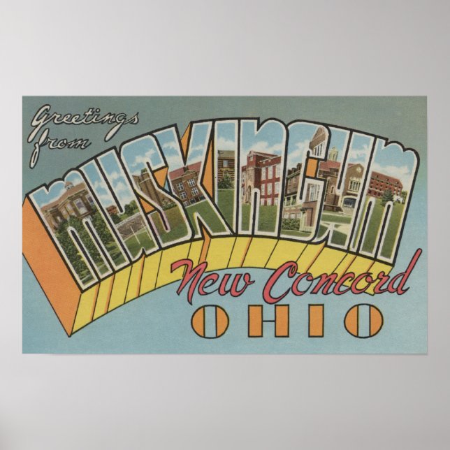 Poster New Concord, Ohio - Comté de Muskingum (Devant)