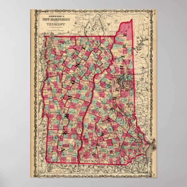 Poster New Hampshire et Vermont (Devant)
