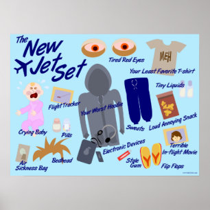 Poster New Jet Set Funny Air Travel Cartoon Parody