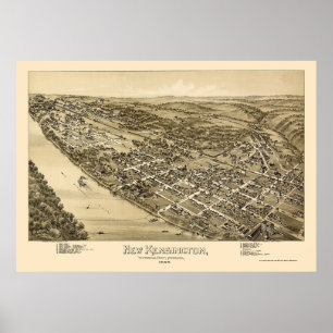 Poster New Kensington, PA Panoramic Map - 1896