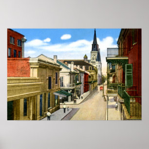 Poster New Orleans Louisiana Chartres Street French Quart