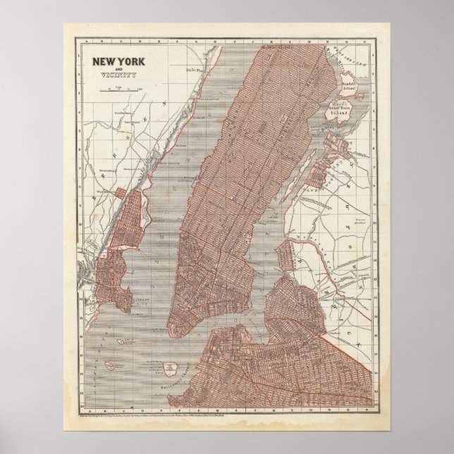 Poster New York and vicinity (Devant)