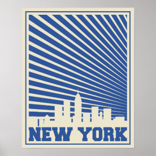 Poster New York City Blue
