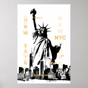 Poster new york city nyc statue de la liberté pop art