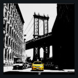 Poster New York City Nyc Taxi jaune Brooklyn Bridge<br><div class="desc">New York City Nyc Taxi jaune Brooklyn Bridge Pop Art Photo</div>