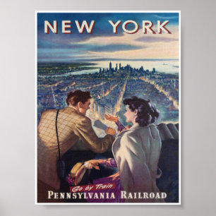 Poster New York City Romance Vintage Travel Poster