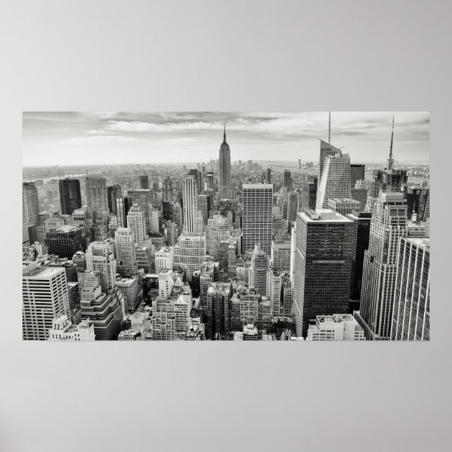 Poster - New York City Skyline B/W (Devant)