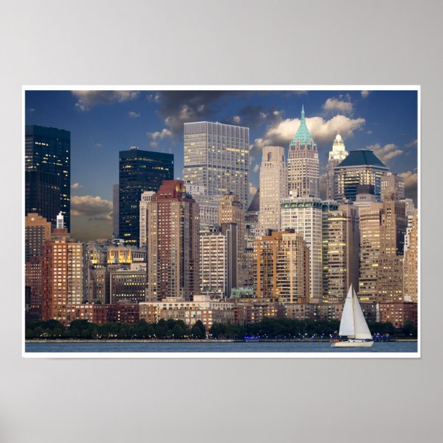 Poster New York City Skyline depuis Hudson River (Devant)