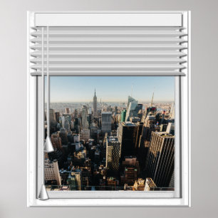 Poster New York City View Fake Window with Blinds