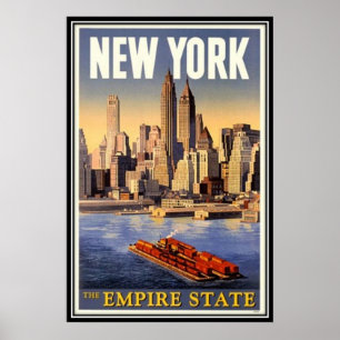 Poster New York City vintage, Etats-Unis -