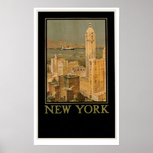 Poster New York de Glasgow par la ligne d'Ancres
