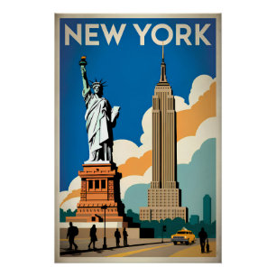 Poster New York États-Unis vintage