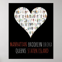 New York Heart Brooklyn Bronx Queens Manhattan SI