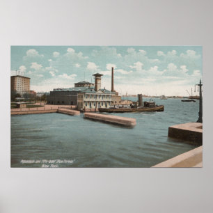 Poster New York, NY - Aquarium et Fireboat "New